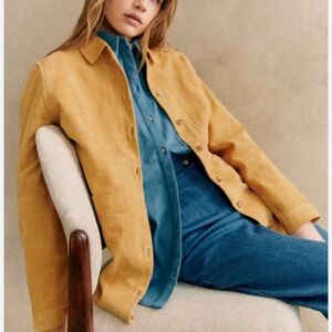 Sézane Will Jacket Mustard Suede Size XXS